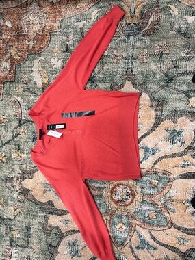 Banana Republic Coral Button-Placket Lightweight Sweater